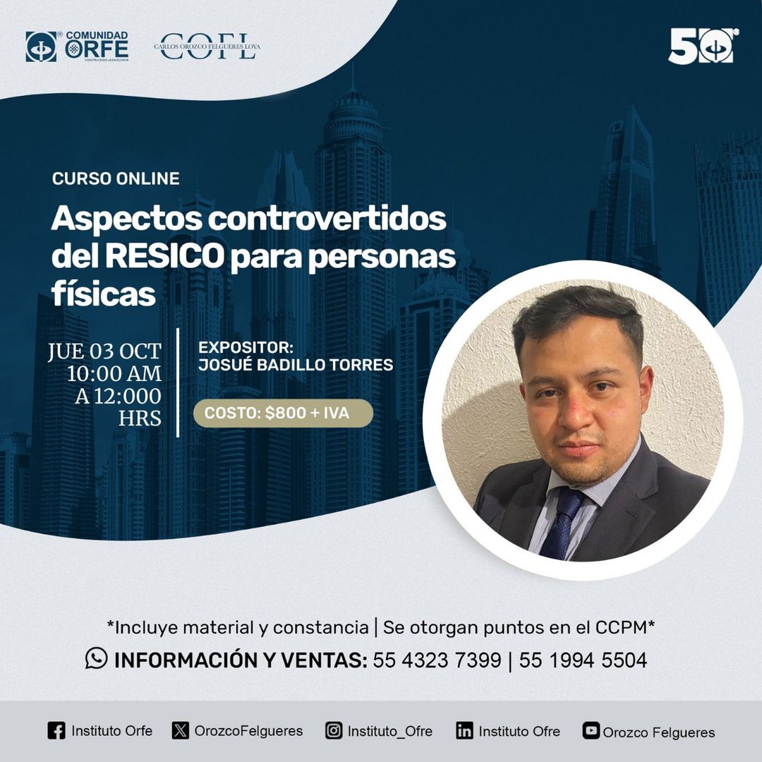 Curso de RESICO para personas físicas y morales | Instituto ORFE